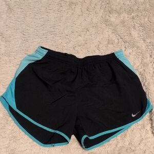 Nike Women's Black and Teal Athletic Shorts